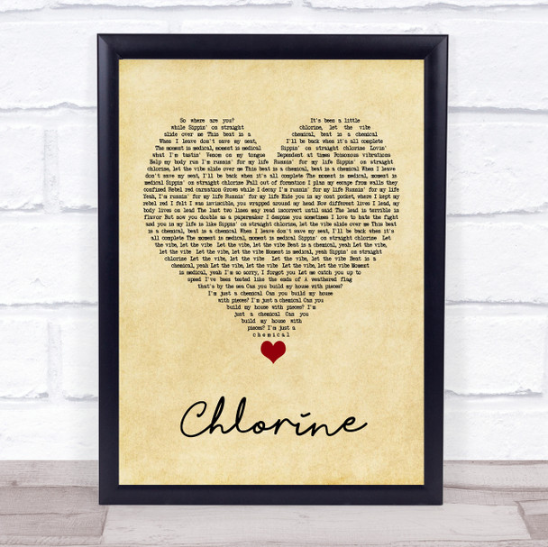 Twenty One Pilots Chlorine Vintage Heart Song Lyric Quote Music Print