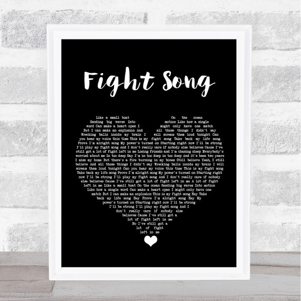 Rachel Platten Fight Song Black Heart Song Lyric Quote Music Print