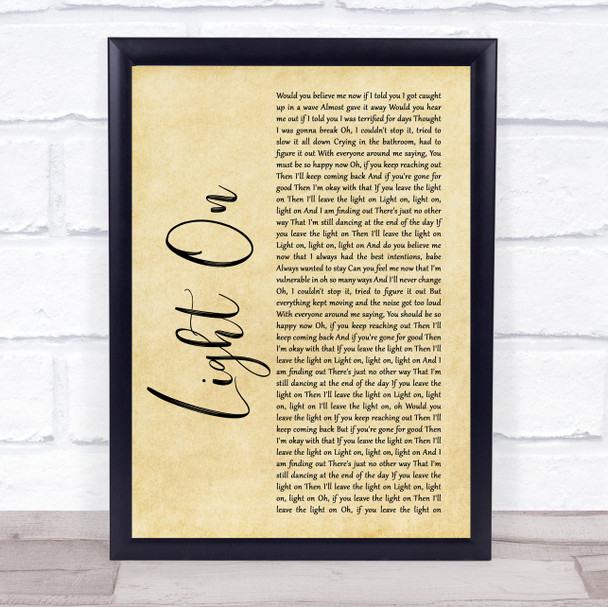 Maggie Rogers Light On Rustic Script Song Lyric Quote Music Print