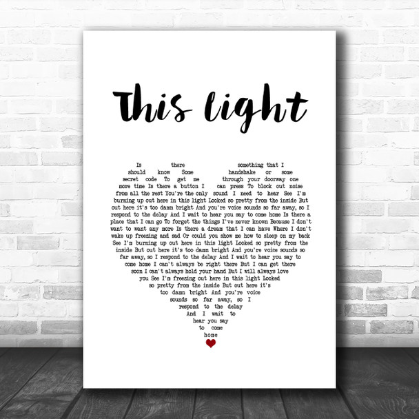 Dan Andriano This Light White Heart Song Lyric Quote Music Print