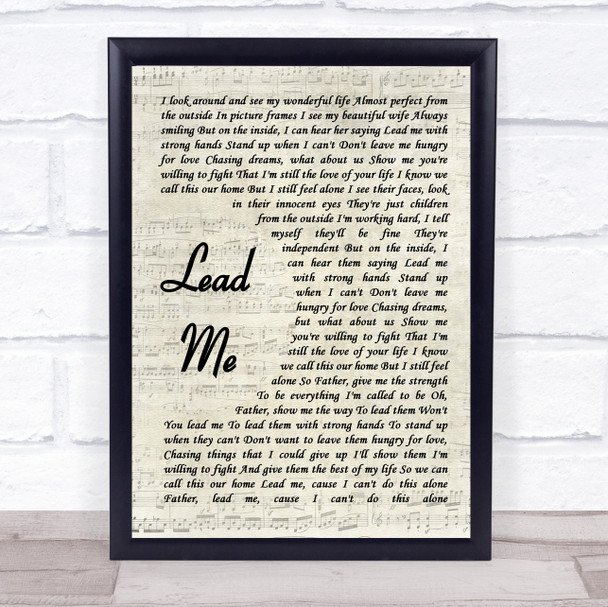 Sanctus Real Lead Me Vintage Script Song Lyric Quote Music Print