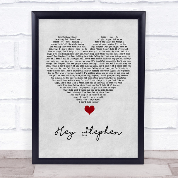 Taylor Swift Hey Stephen Grey Heart Song Lyric Quote Music Print