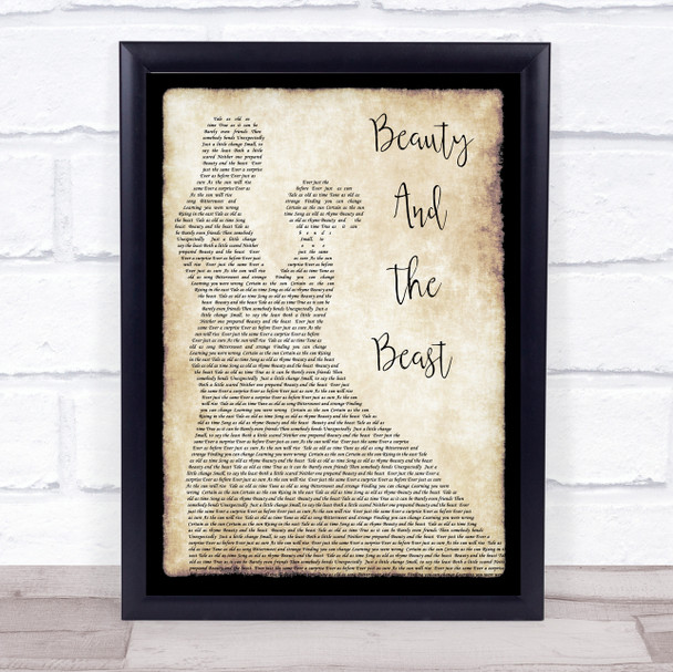 Celine Dione Beauty And The Beast Man Lady Dancing Song Lyric Music Wall Art Print