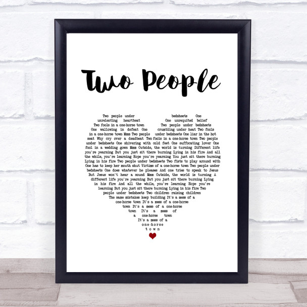 Sam Fender Two People White Heart Song Lyric Quote Music Print