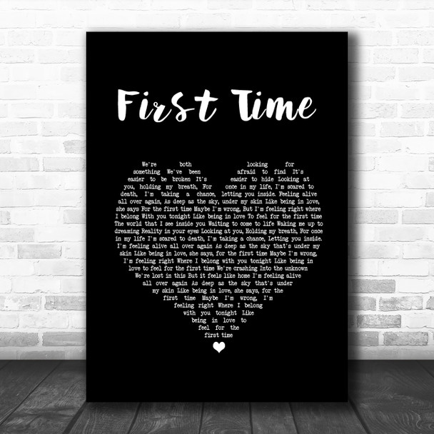 Lifehouse First Time Black Heart Song Lyric Quote Music Print