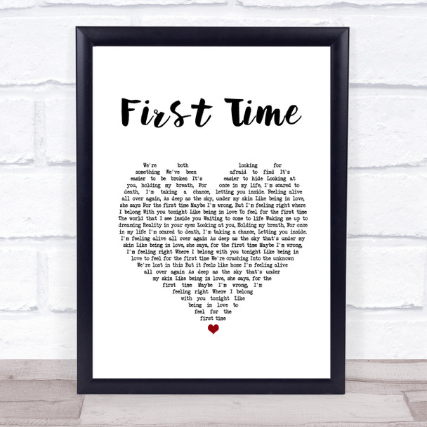 Lifehouse First Time White Heart Song Lyric Quote Music Print