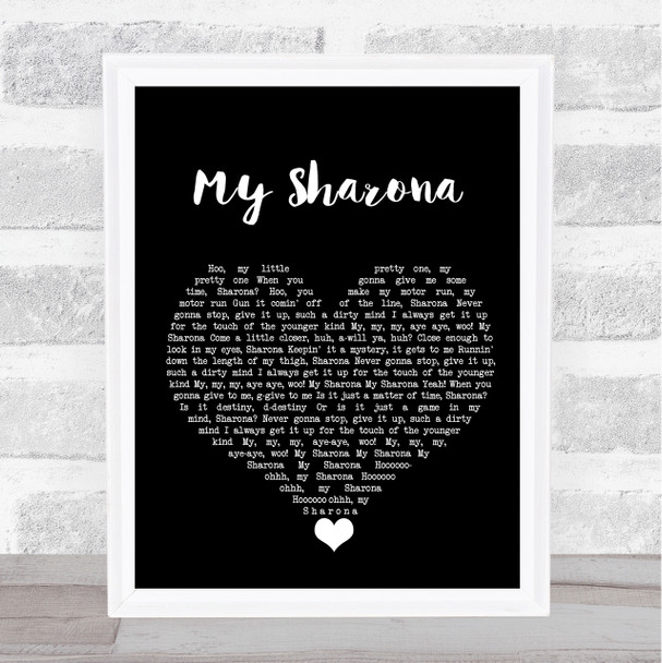 The Knack My Sharona Black Heart Song Lyric Quote Music Print