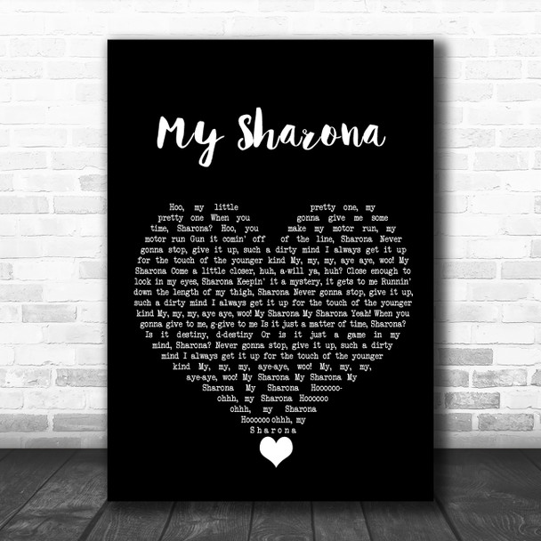 The Knack My Sharona Black Heart Song Lyric Quote Music Print