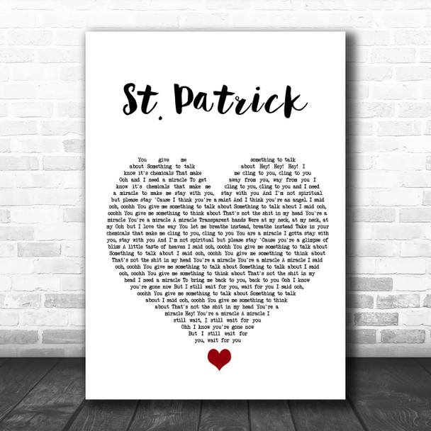 PVRIS St Patrick White Heart Song Lyric Quote Music Print