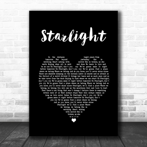 Slash Feat. Myles Kennedy Starlight Black Heart Song Lyric Quote Music Print