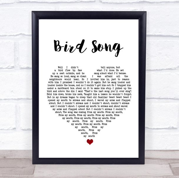 Florence + The Machine Bird Song White Heart Song Lyric Quote Music Print