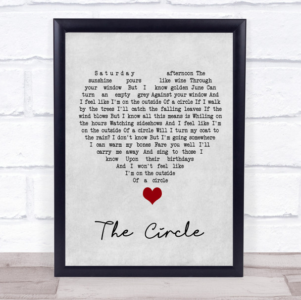 Ocean Colour Scene The Circle Grey Heart Song Lyric Quote Music Print