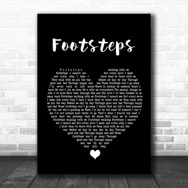 Daniel O'Donnell Footsteps Black Heart Song Lyric Quote Music Print