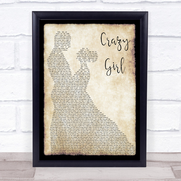 Eli Young Band Crazy Girl Song Lyric Man Lady Dancing Music Wall Art Print