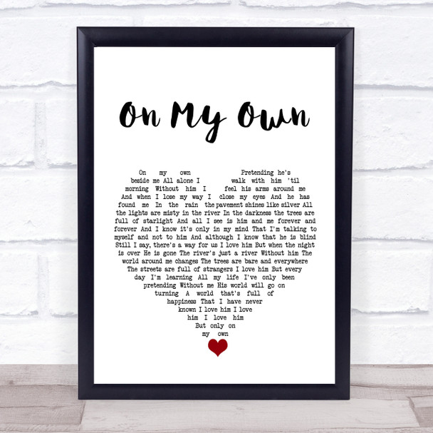 Les Misérables On My Own White Heart Song Lyric Quote Music Print