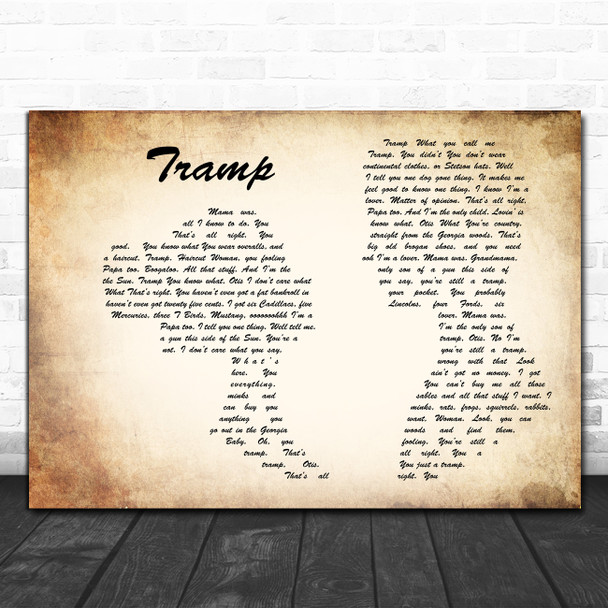 Otis Redding Tramp Man Lady Couple Song Lyric Quote Music Print