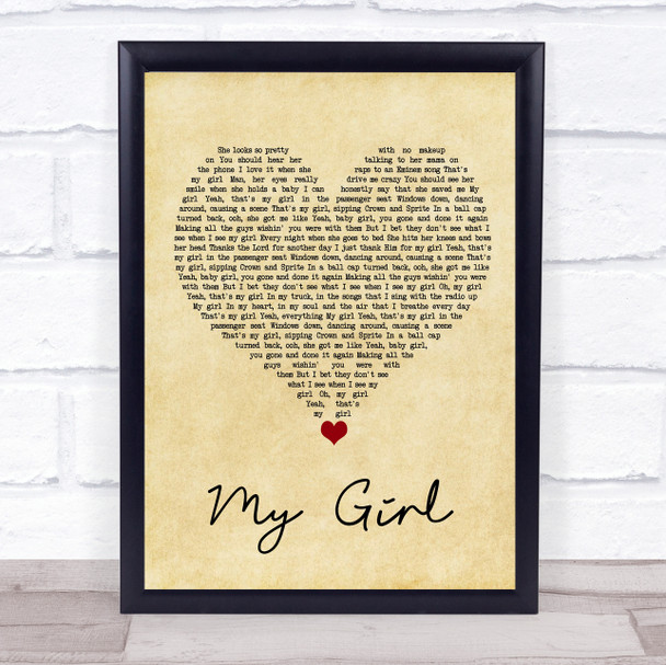 Dylan Scott My Girl Vintage Heart Song Lyric Quote Music Print