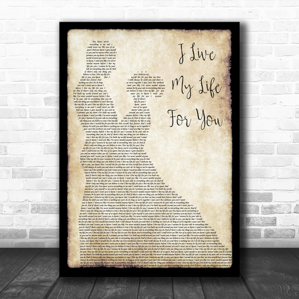 Firehouse I Live My Life For You Man Lady Dancing Song Lyric Music Wall Art Print