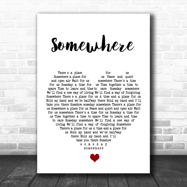 Tom Waits Somewhere White Heart Song Lyric Quote Music Print