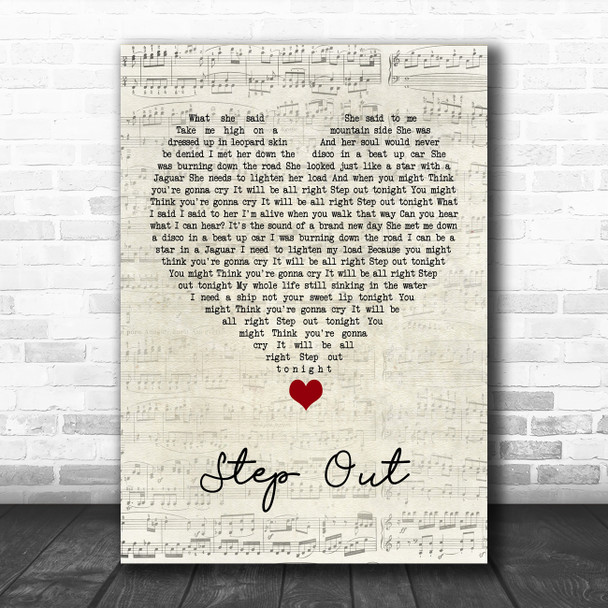 Oasis Step Out Script Heart Song Lyric Quote Music Print