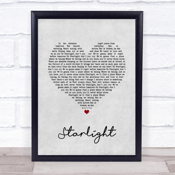 Slash Feat. Myles Kennedy Starlight Grey Heart Song Lyric Quote Music Print