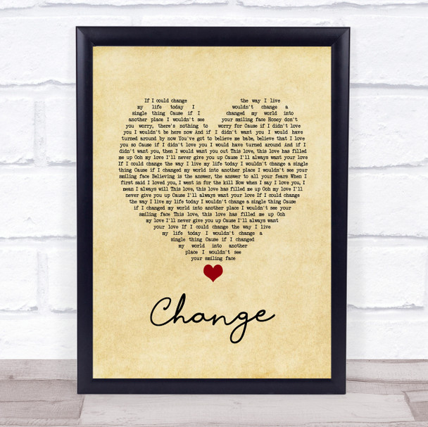 Lisa Stansfield Change Vintage Heart Song Lyric Quote Music Print