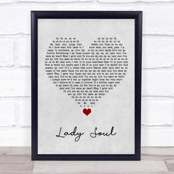 The Temptations Lady Soul Grey Heart Song Lyric Quote Music Print