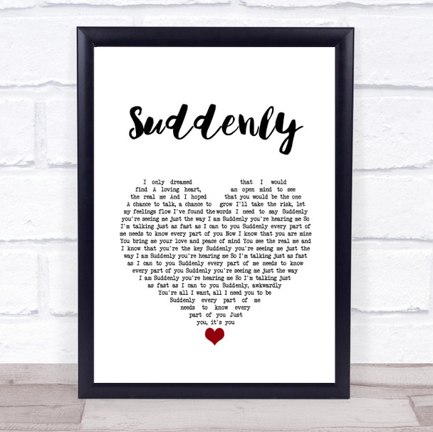 Angry Anderson Suddenly White Heart Song Lyric Quote Music Print