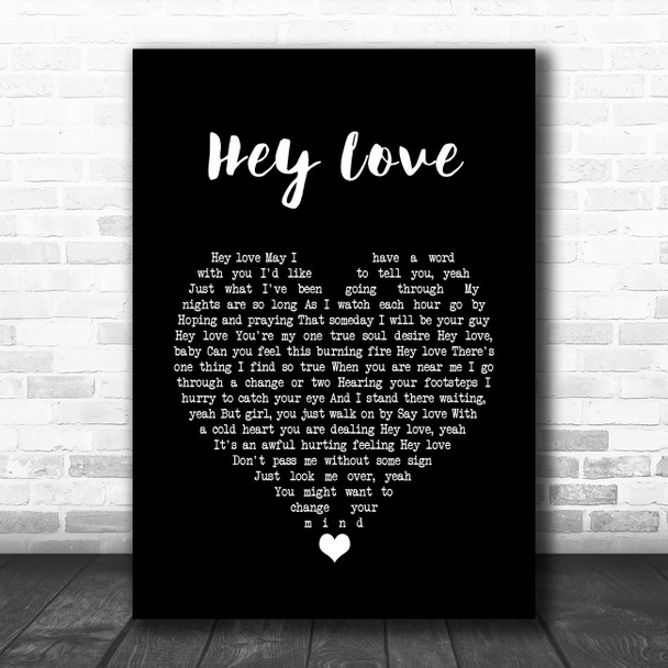 Stevie Wonder Hey Love Black Heart Song Lyric Quote Music Print