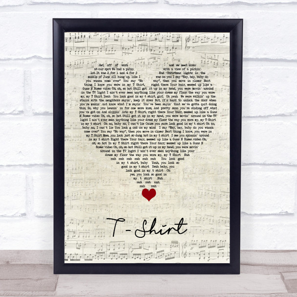 Thomas Rhett T-Shirt Script Heart Song Lyric Quote Music Print