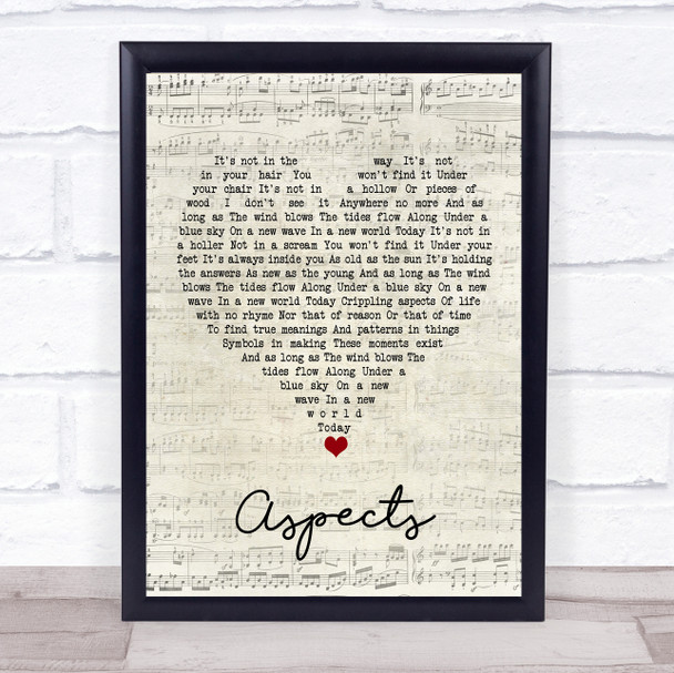 Paul Weller Aspects Script Heart Song Lyric Quote Music Print