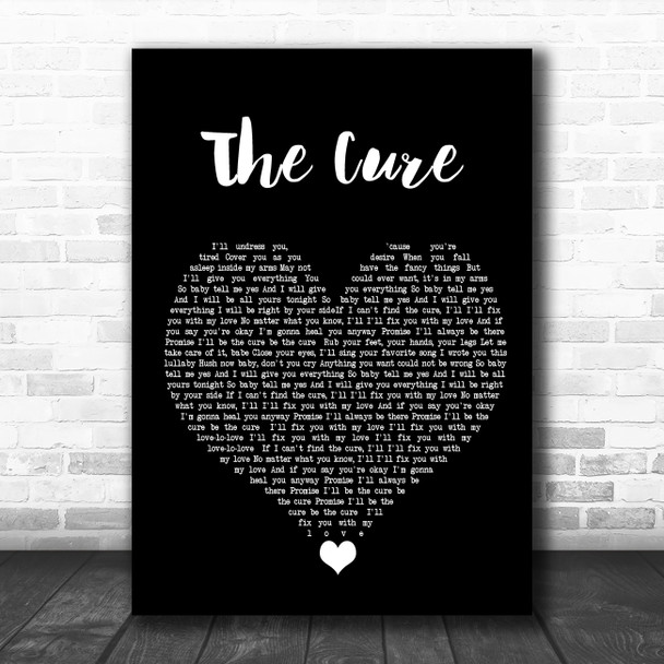 Lady Gaga The Cure Black Heart Song Lyric Quote Music Print