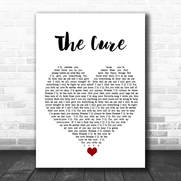 Lady Gaga The Cure White Heart Song Lyric Quote Music Print