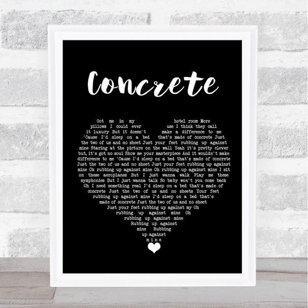 Tom Odell Concrete Black Heart Song Lyric Quote Music Print