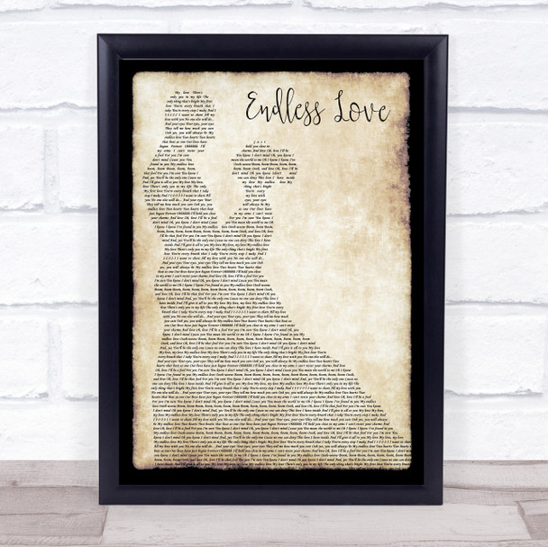 Lionel Richie & Diana Ross Endless Love Man Lady Dancing Song Lyric Music Wall Art Print