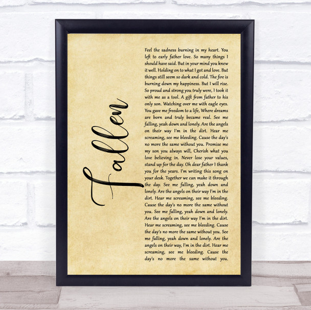 Volbeat Fallen Rustic Script Song Lyric Quote Music Print