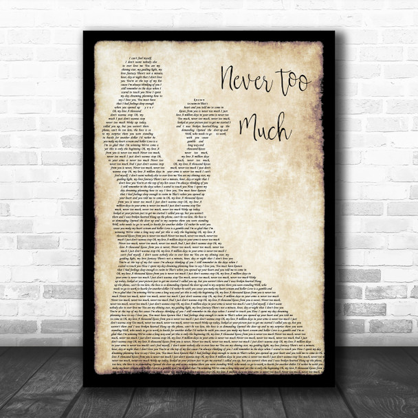 Luther Vandross Never Too Much Man Lady Dancing Song Lyric Music Wall Art Print