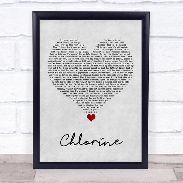 Twenty One Pilots Chlorine Grey Heart Song Lyric Quote Music Print