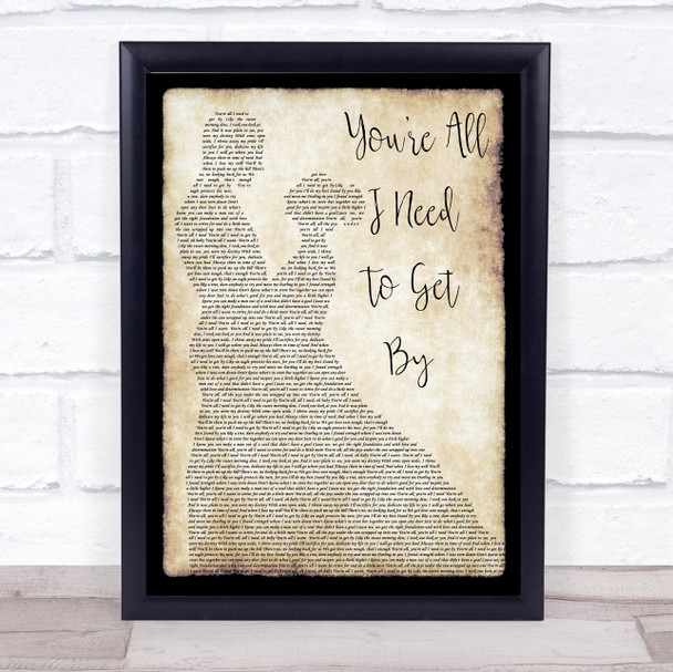 Marvin Gaye & Tammi Terrell You're All I Need To Get By Song Lyric Music Wall Art Print