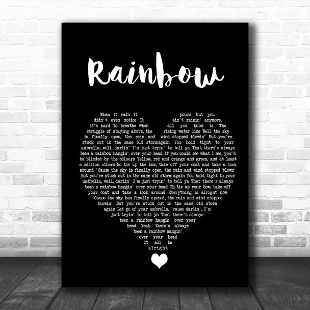 Kacey Musgraves Rainbow Black Heart Song Lyric Quote Music Print