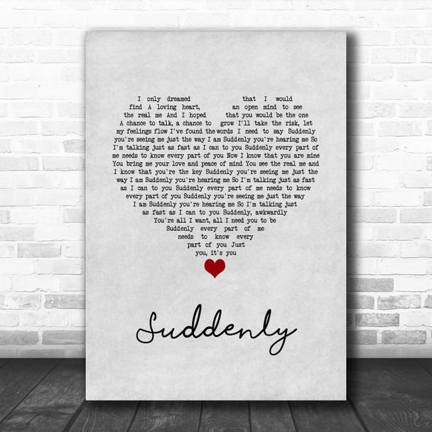 Angry Anderson Suddenly Grey Heart Song Lyric Quote Music Print