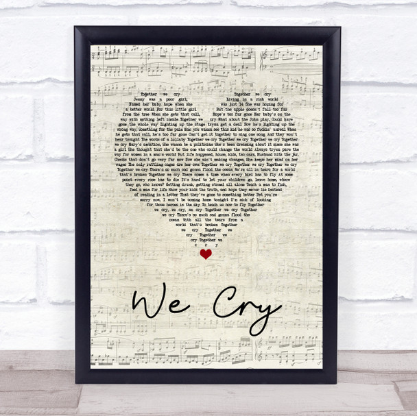 The Script We Cry Script Heart Song Lyric Quote Music Print