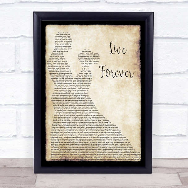 Oasis Live Forever Song Lyric Man Lady Dancing Music Wall Art Print