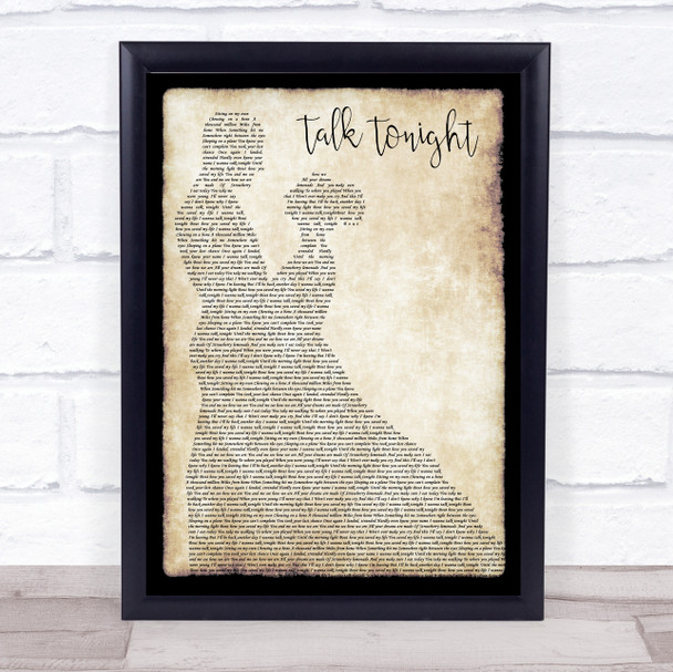 Oasis Talk Tonight Man Lady Dancing Song Lyric Music Wall Art Print