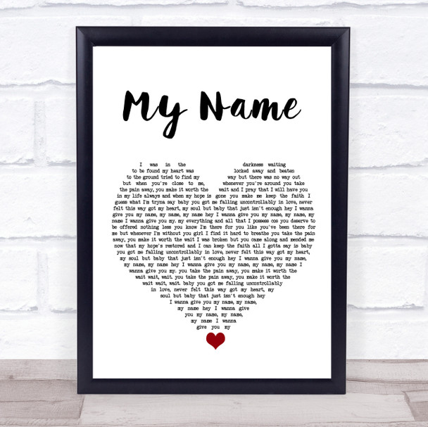 McLean My Name White Heart Song Lyric Quote Music Print