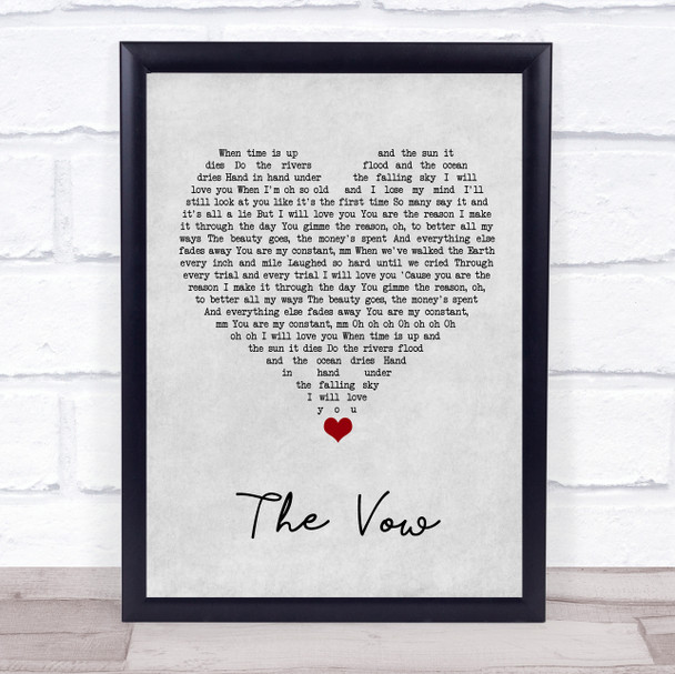 Ruth-Anne Cunningham The Vow Grey Heart Song Lyric Quote Music Print