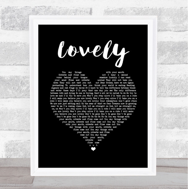Twenty One Pilots Lovely Black Heart Song Lyric Quote Music Print