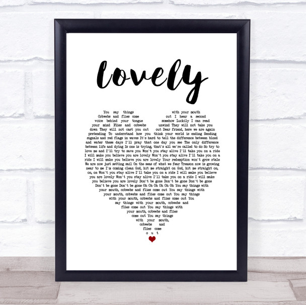 Twenty One Pilots Lovely White Heart Song Lyric Quote Music Print