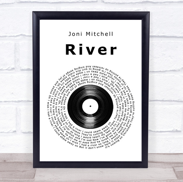 Joni Mitchell River Vinyl Record Song Lyric Quote Music Print