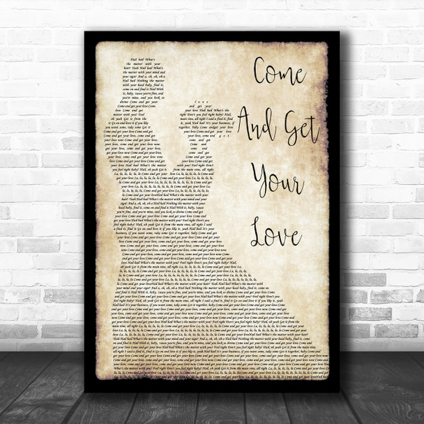 Redbone Come And Get Your Love Man Lady Dancing Song Lyric Music Wall Art Print
